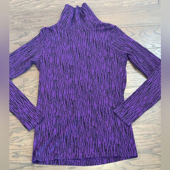 ATHLETA Flurry Elemental Turtleneck Black /Violet Size Large - Picture 8 of 12